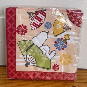 Peanuts Snoopy Colorful Asian Themed Dinner Napkins from Japan